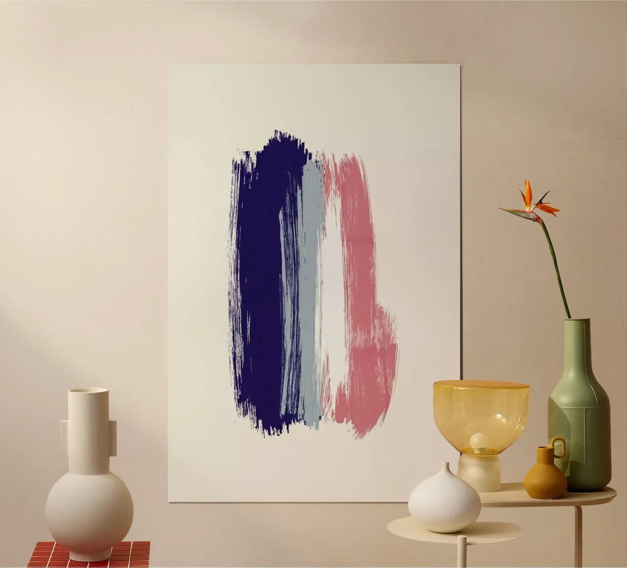 Brushstrokes V poster con telaio in legno da Pure