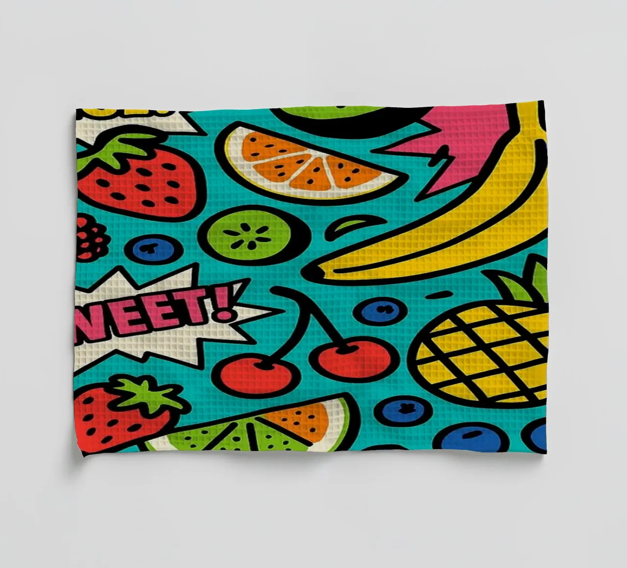 Tutti Frutti Explosion - Un bol de pop acidulée torchon de Pop and Fruits - Affiches & posters
