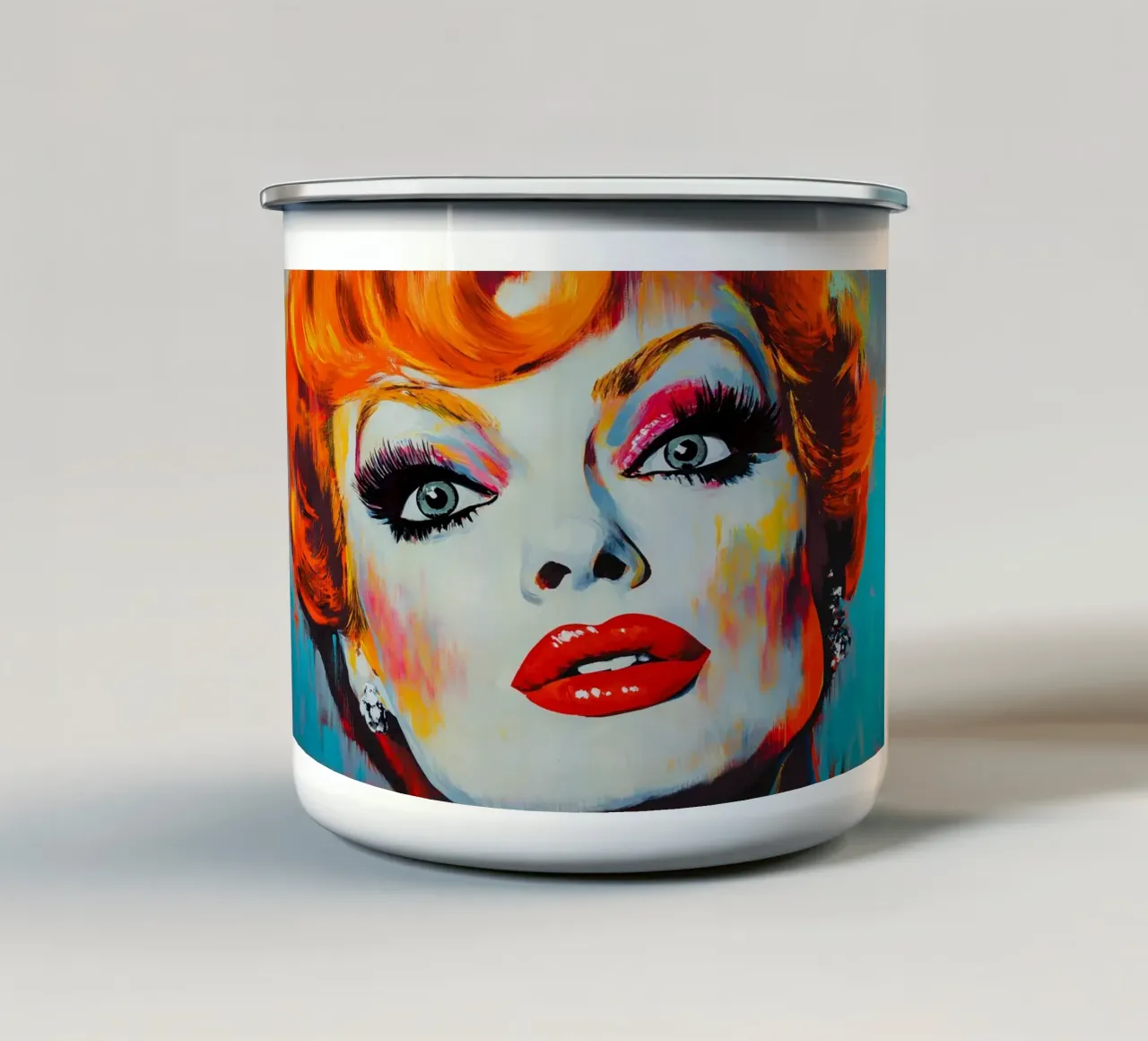 Pop art e glamour tazza in smalto da M-Ulrich-Digital Art