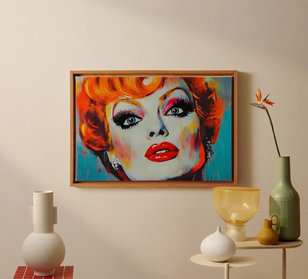 Pop art e glamour tela con Cornice a cassetta da M-Ulrich-Digital Art