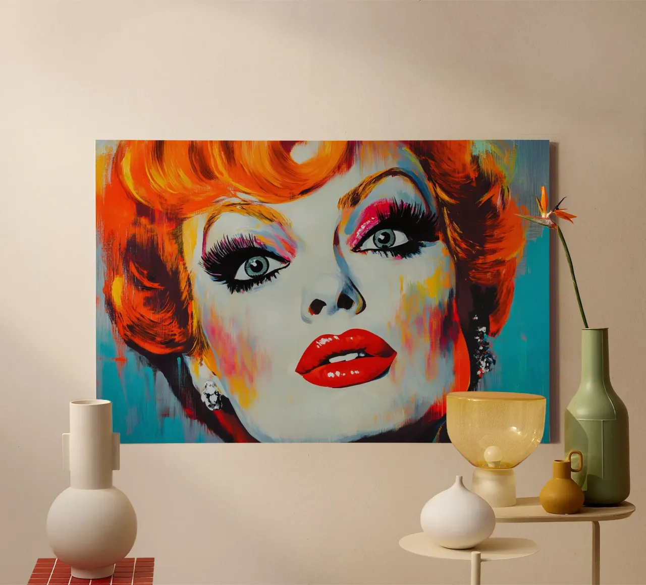 Pop art e glamour tela con Cornice a cassetta da M-Ulrich-Digital Art