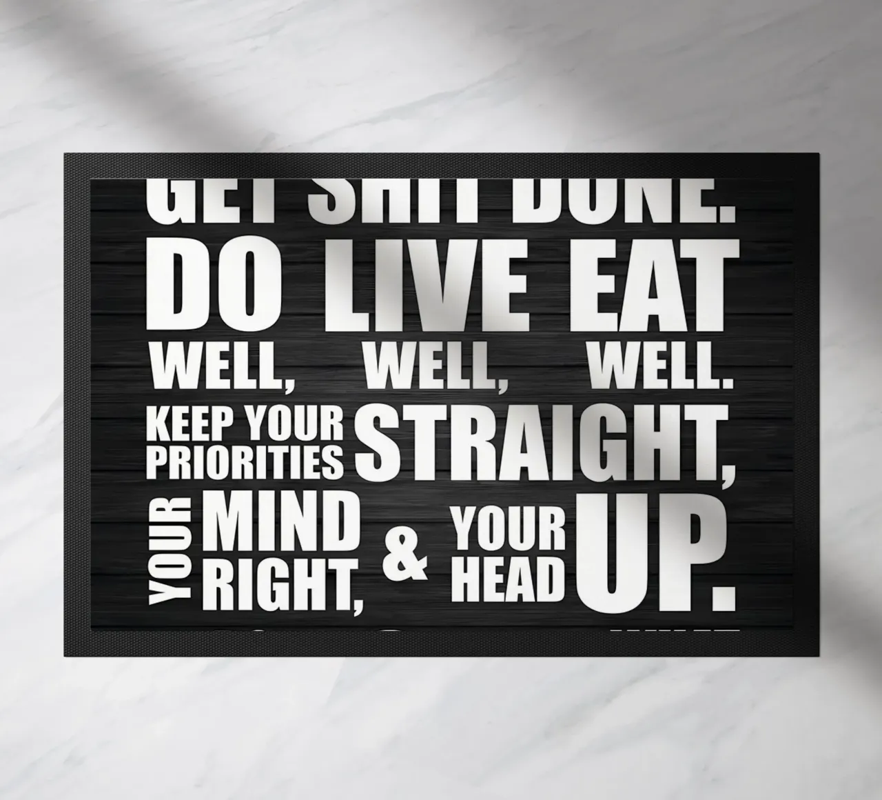 Average vs Hustle doormat by Aara