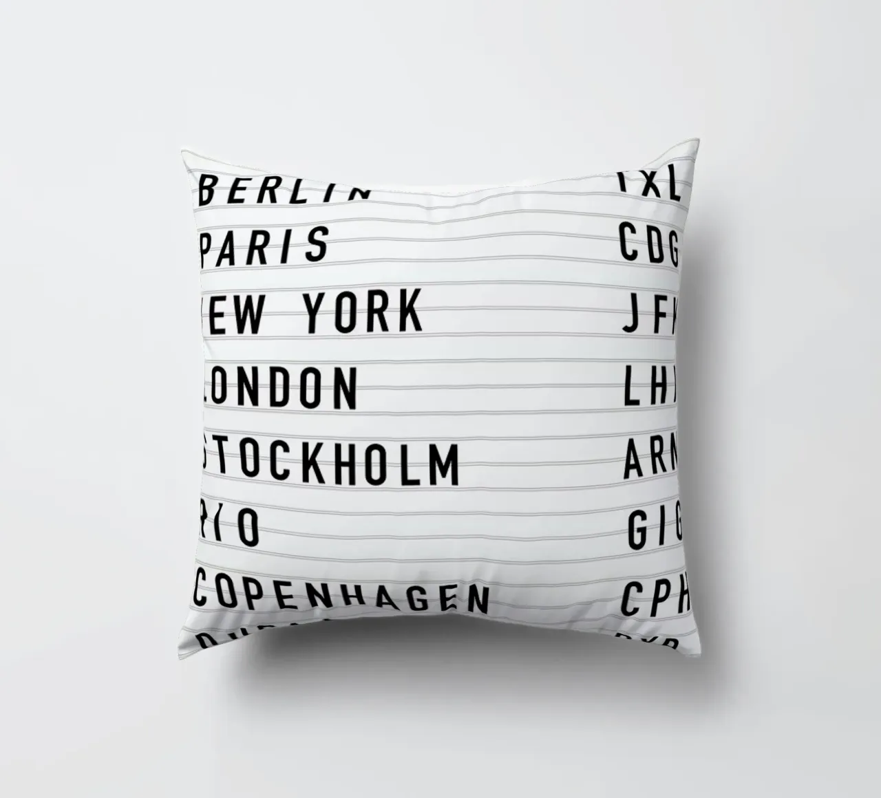 Berlin Departure decorative cushion by daylight design studio