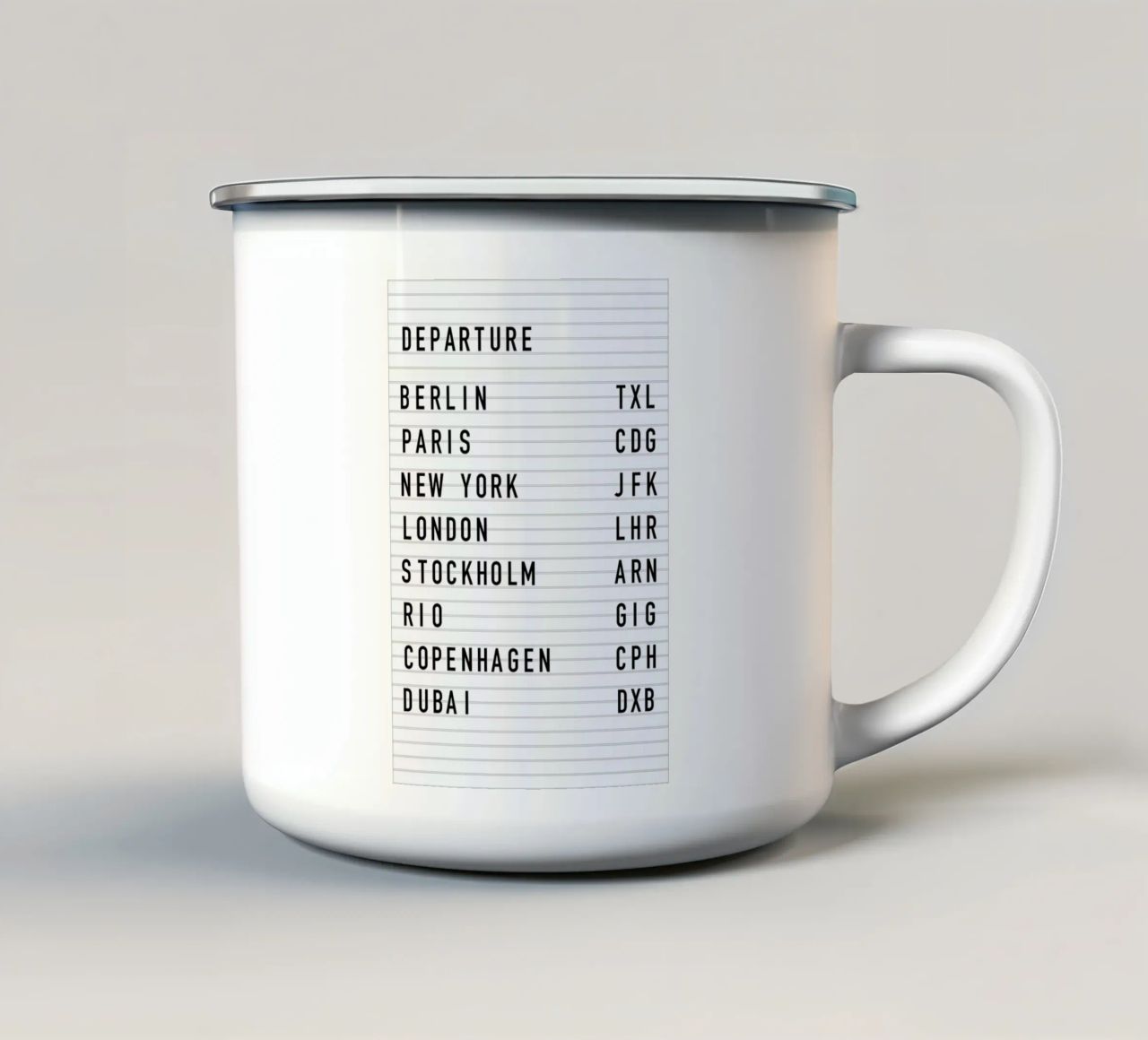 Berlin Departure tazza in smalto da daylight design studio