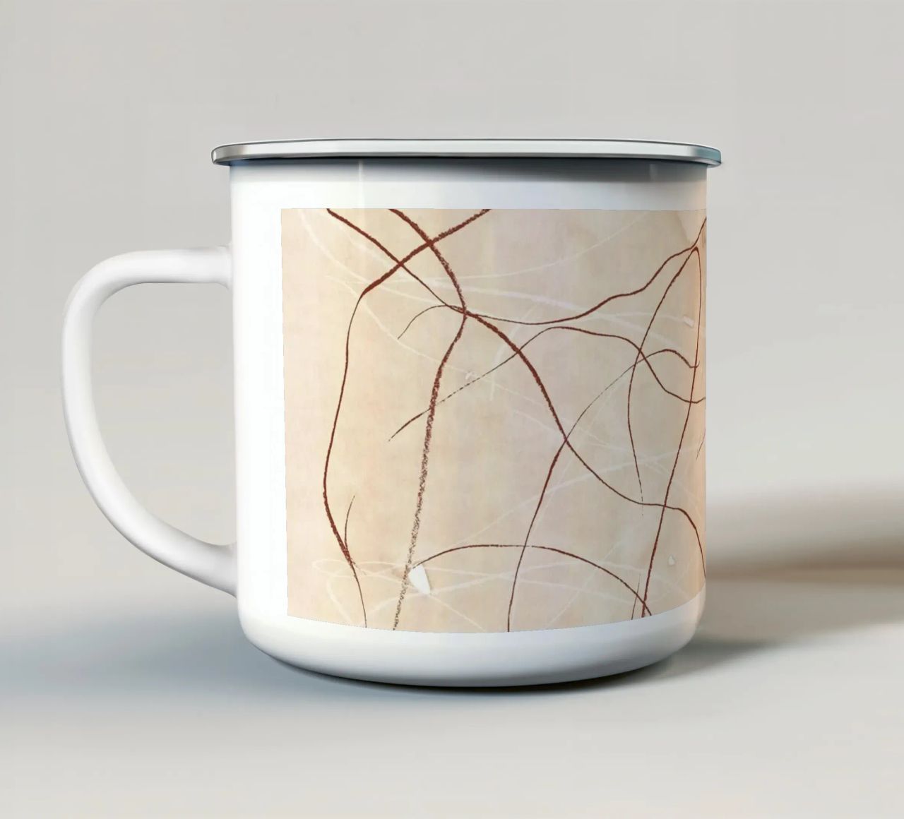 Terracotta pencil scribbles tazza in smalto da NouveauPrints