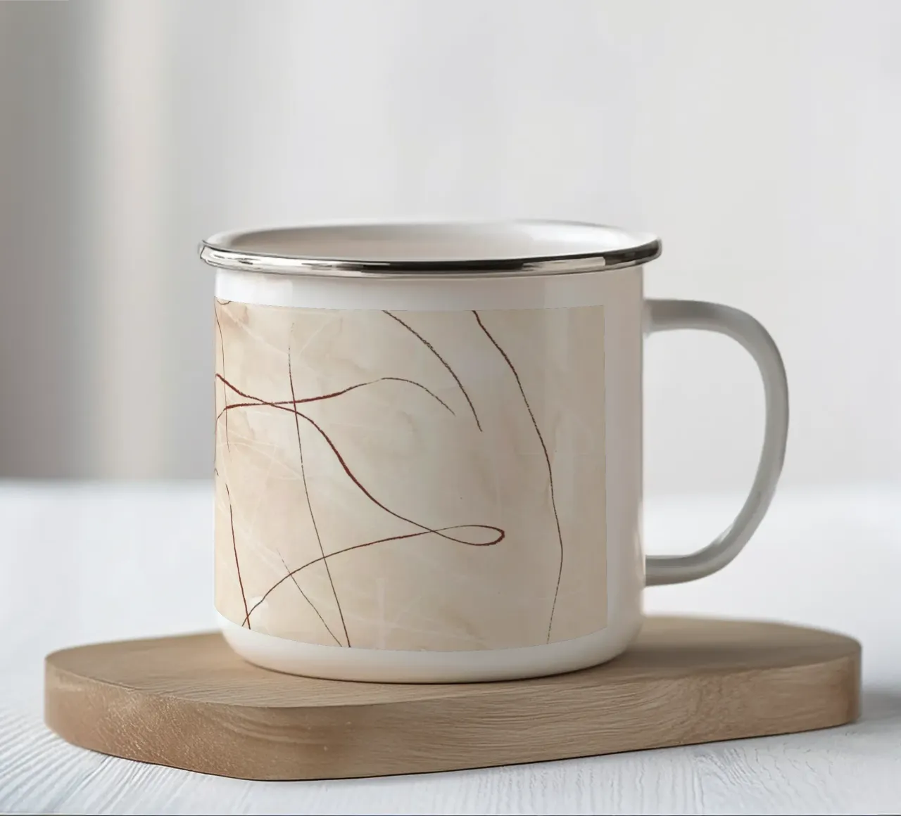 Terracotta pencil scribbles tazza in smalto da NouveauPrints
