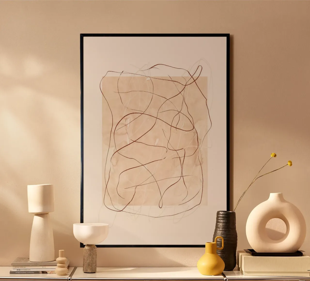 Terracotta pencil scribbles poster da NouveauPrints