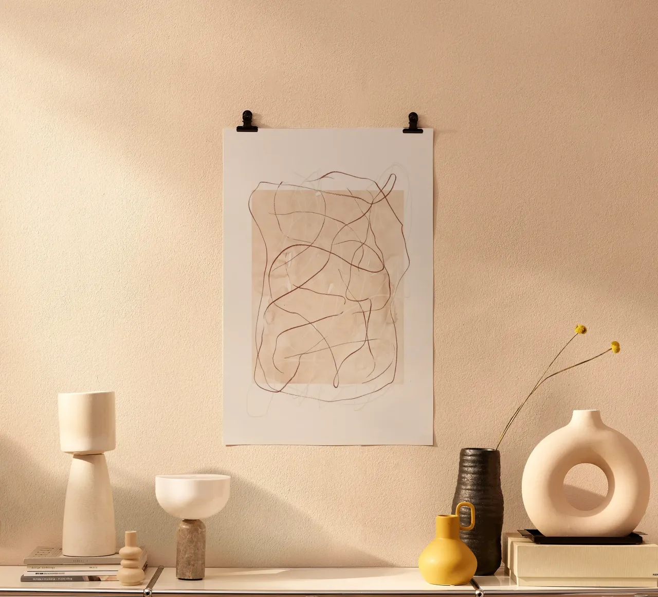 Terracotta pencil scribbles poster da NouveauPrints
