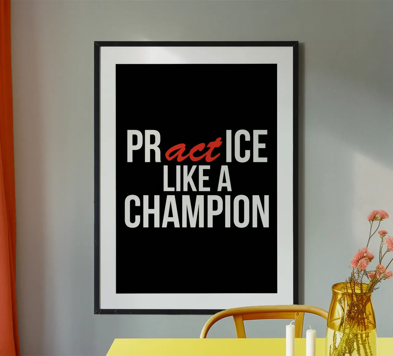 Zwak zijn is gevaarlijk poster met houten frame van Aara