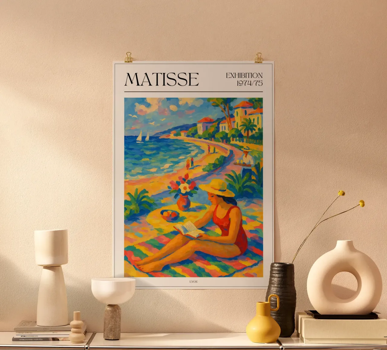 Henri Matisse inspiriertes Poster – Ein Tag am Meer poster con telaio in alluminio da typealive