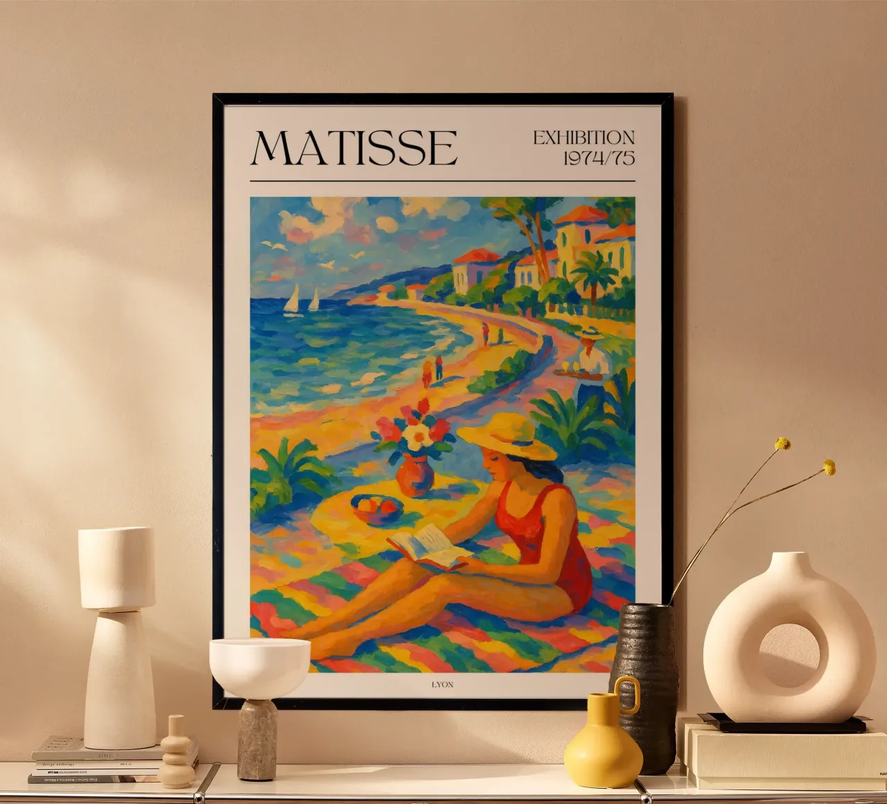 Henri Matisse inspiriertes Poster – Ein Tag am Meer poster con telaio in alluminio da typealive
