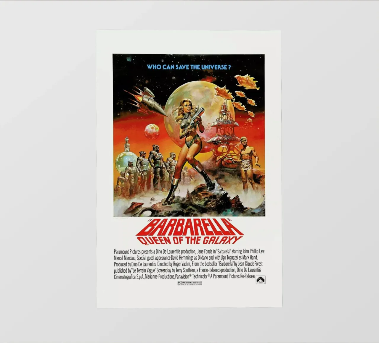 ‘Barbarella’ Retro Movie Poster pellicola backlit da Gallery Print and Art Limited