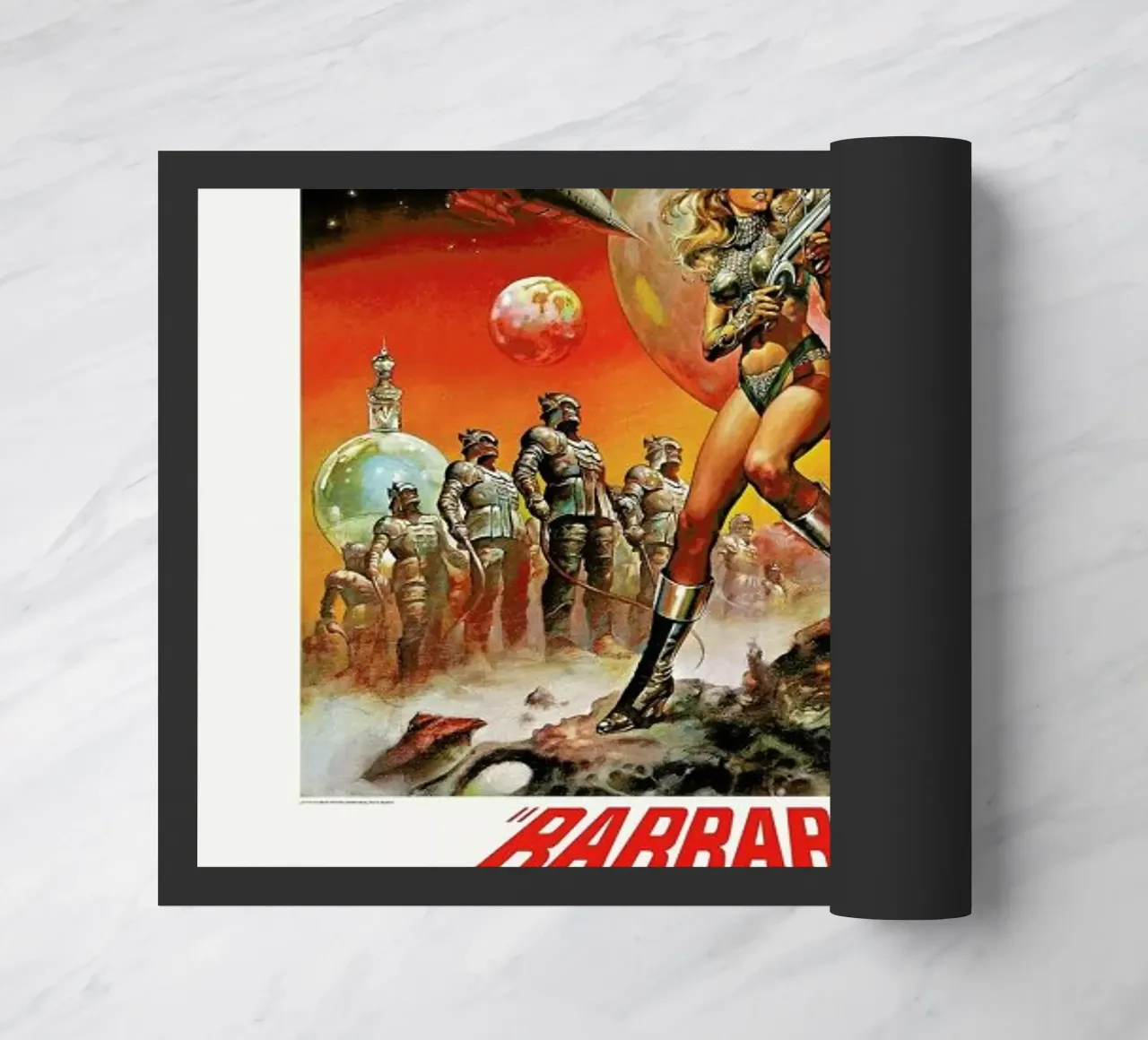 ‘Barbarella’ Retro Movie Poster zerbino da Gallery Print and Art Limited