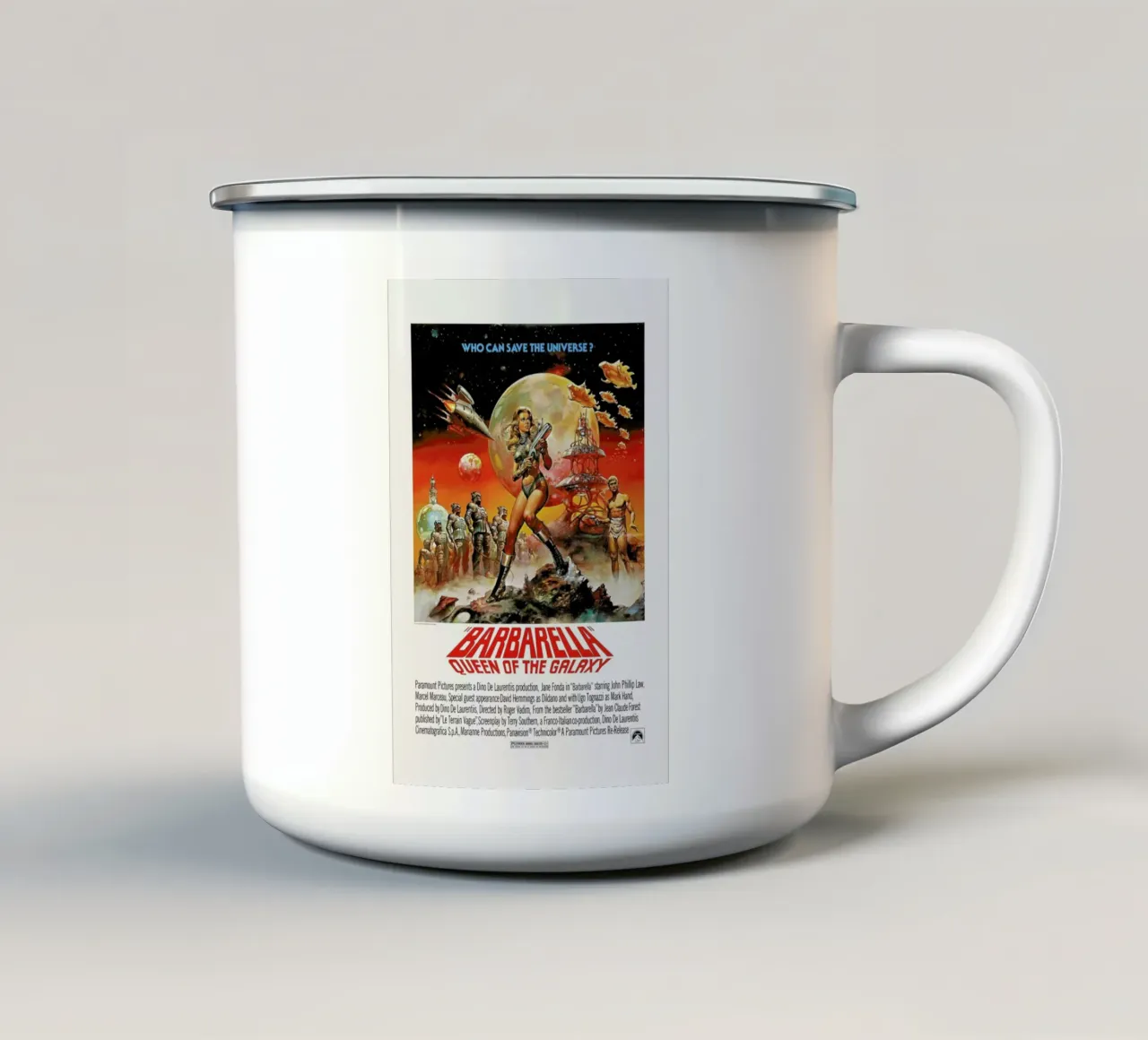 ‘Barbarella’ Retro Movie Poster tazza in smalto da Gallery Print and Art Limited