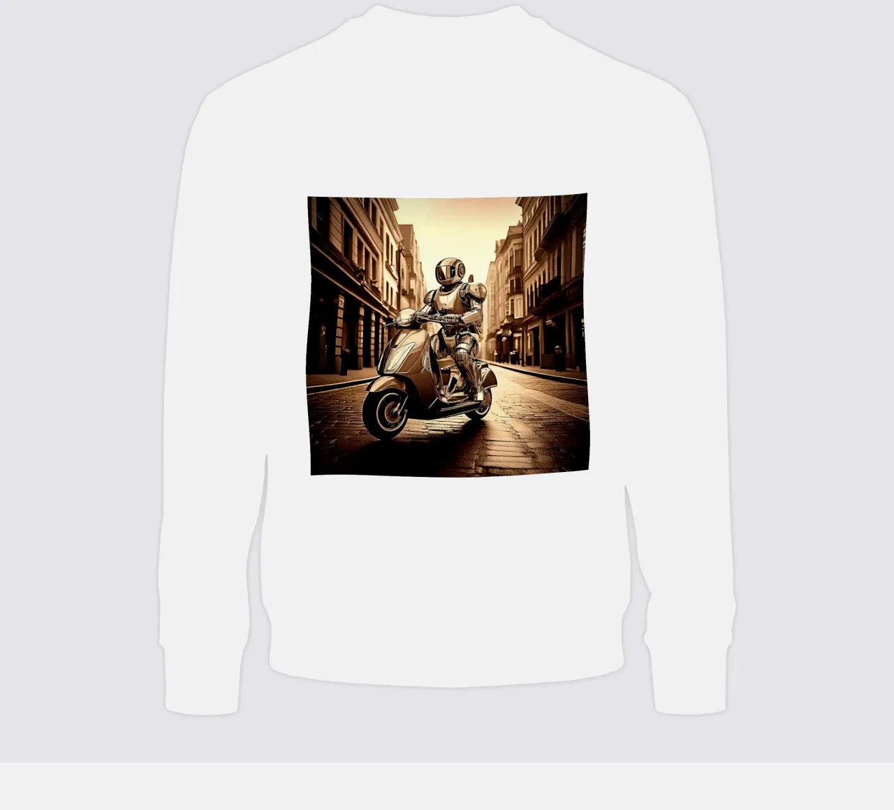 ROBOT EN SCOOTER. SEPIA felpa da Thierry vobmann photography