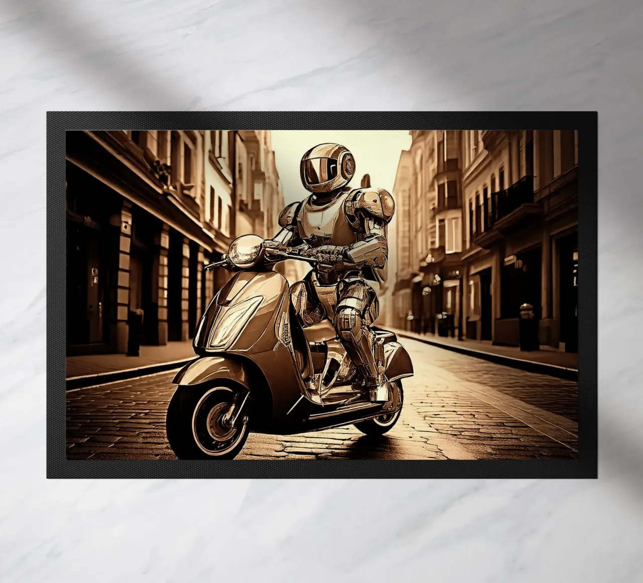 ROBOT EN SCOOTER. SEPIA zerbino da Thierry vobmann photography
