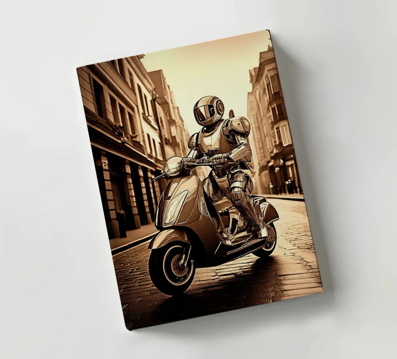 ROBOT EN SCOOTER. SEPIA notebook by Thierry vobmann photography