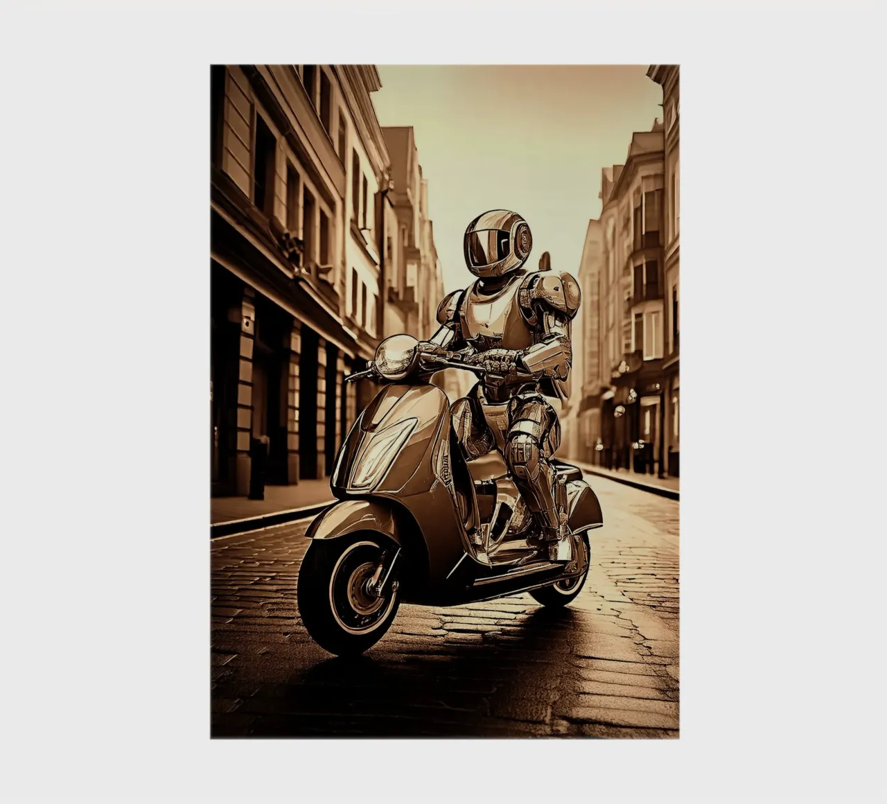 ROBOT EN SCOOTER. SEPIA notebook by Thierry vobmann photography