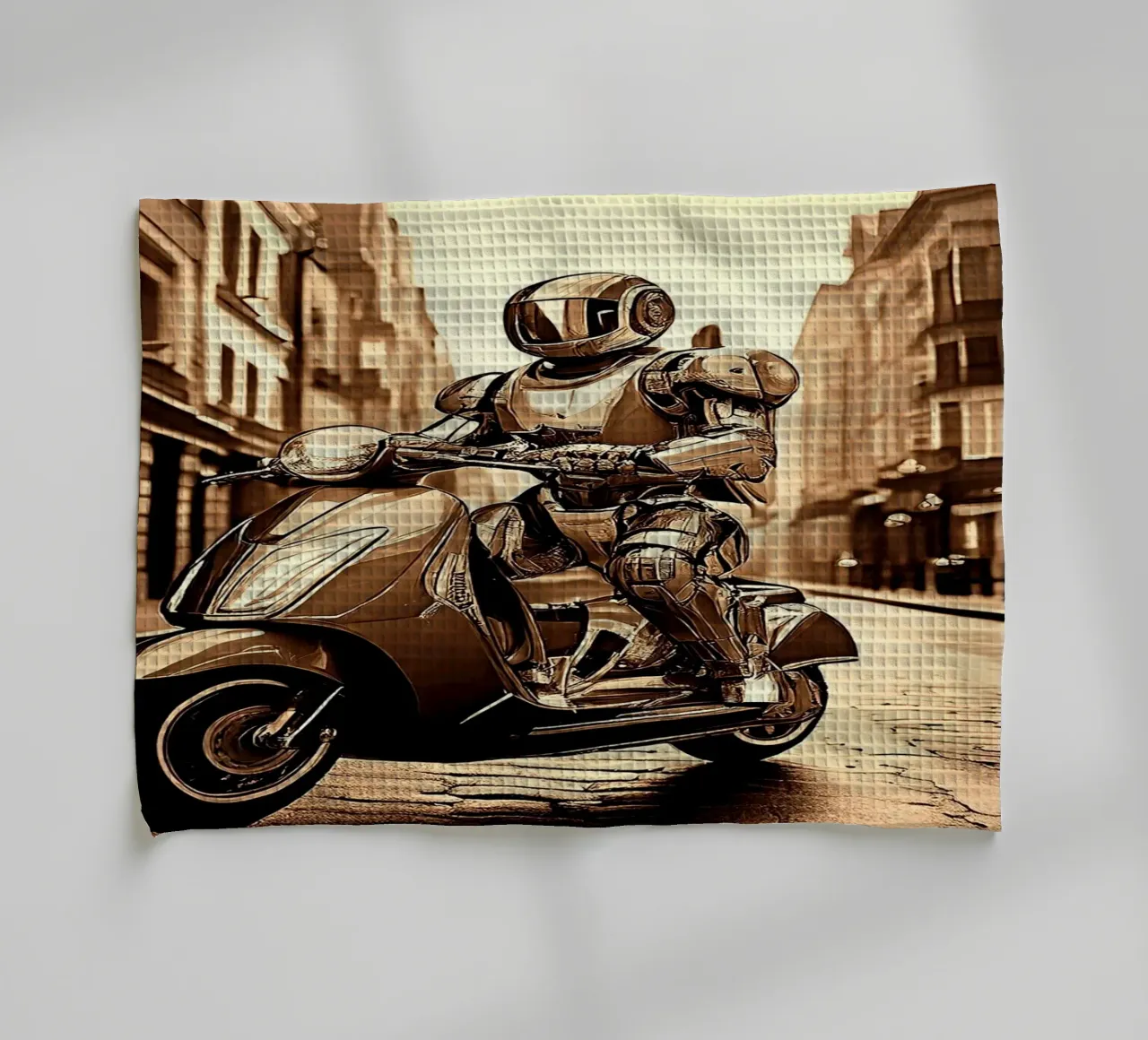 ROBOT EN SCOOTER. SEPIA canovaccio da cucina da Thierry vobmann photography
