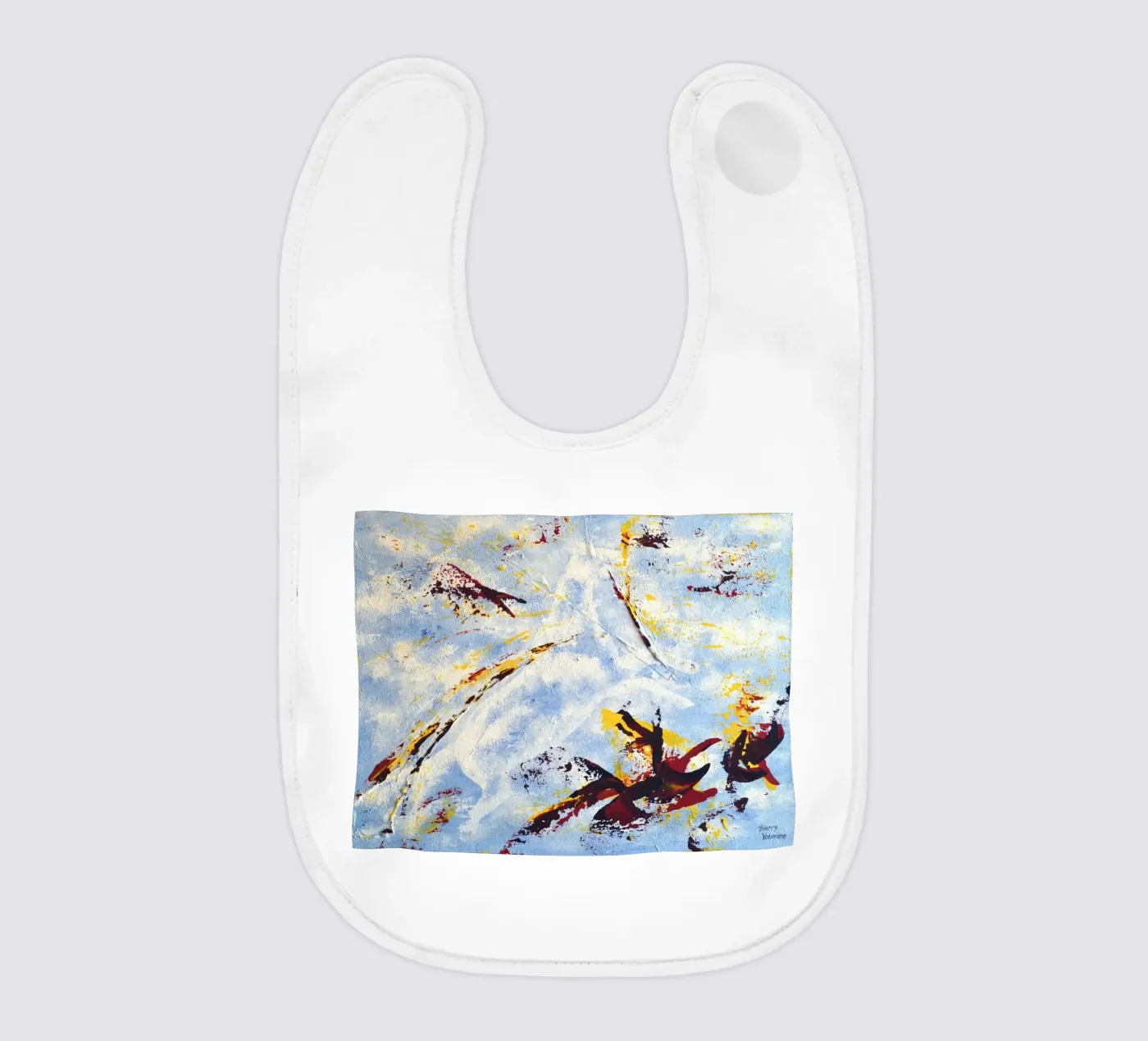 CLOUD JUMPER baby bib by Thierry Vobmann Abstract painting