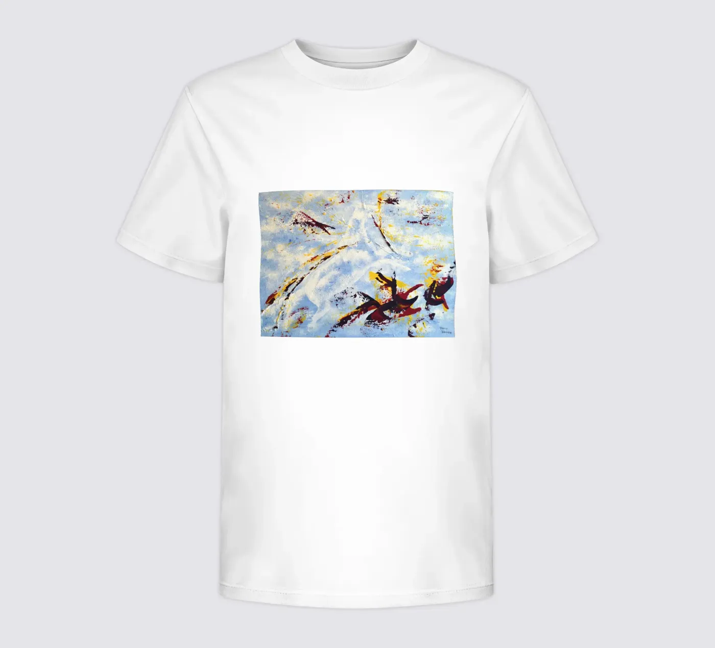 CLOUD JUMPER kinder t-shirt van Thierry Vobmann Abstract painting