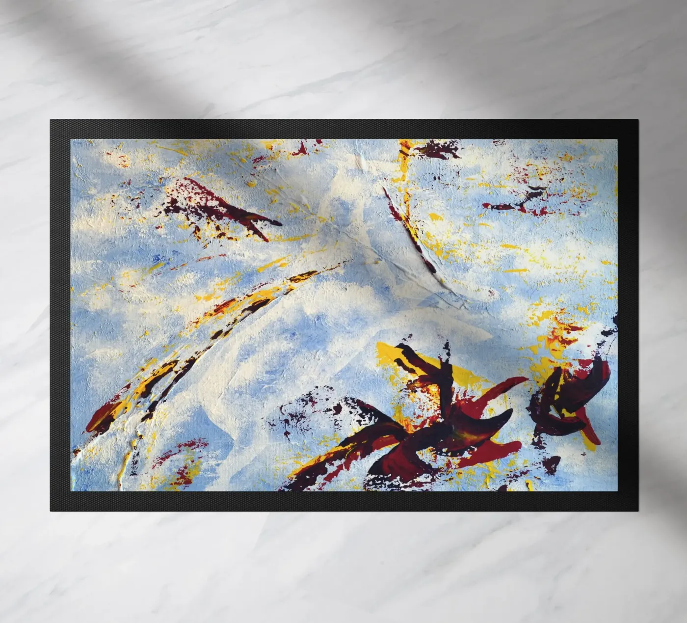 CLOUD JUMPER Fußmatte von Thierry Vobmann Abstract painting