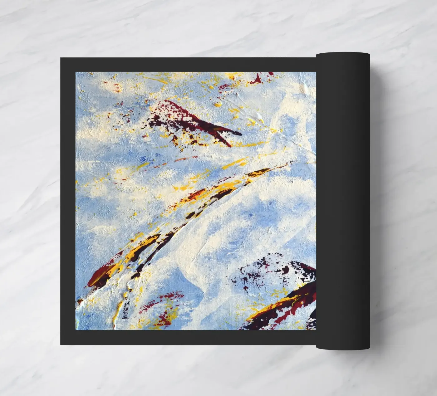 CLOUD JUMPER Fußmatte von Thierry Vobmann Abstract painting