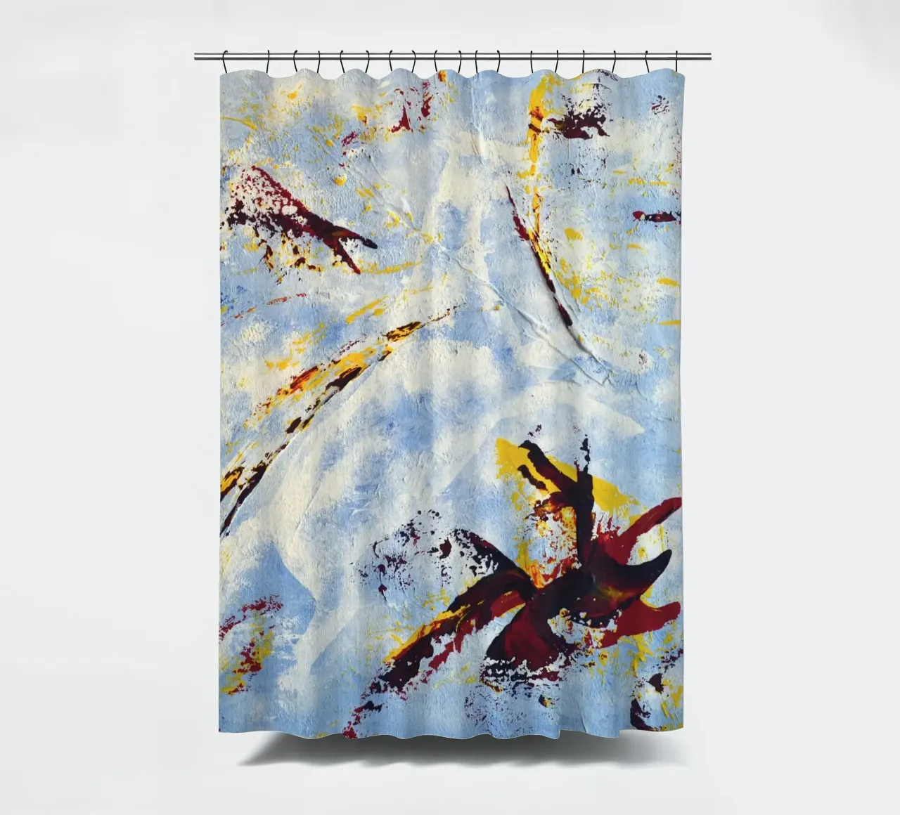 CLOUD JUMPER shower curtain by Thierry Vobmann Abstract painting