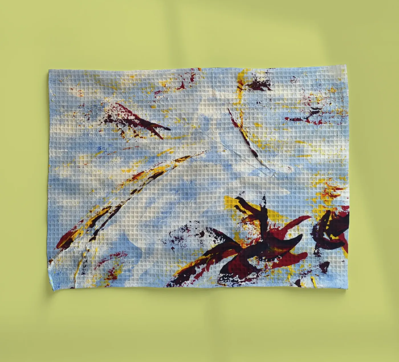 CLOUD JUMPER tea towel by Thierry Vobmann Abstract painting