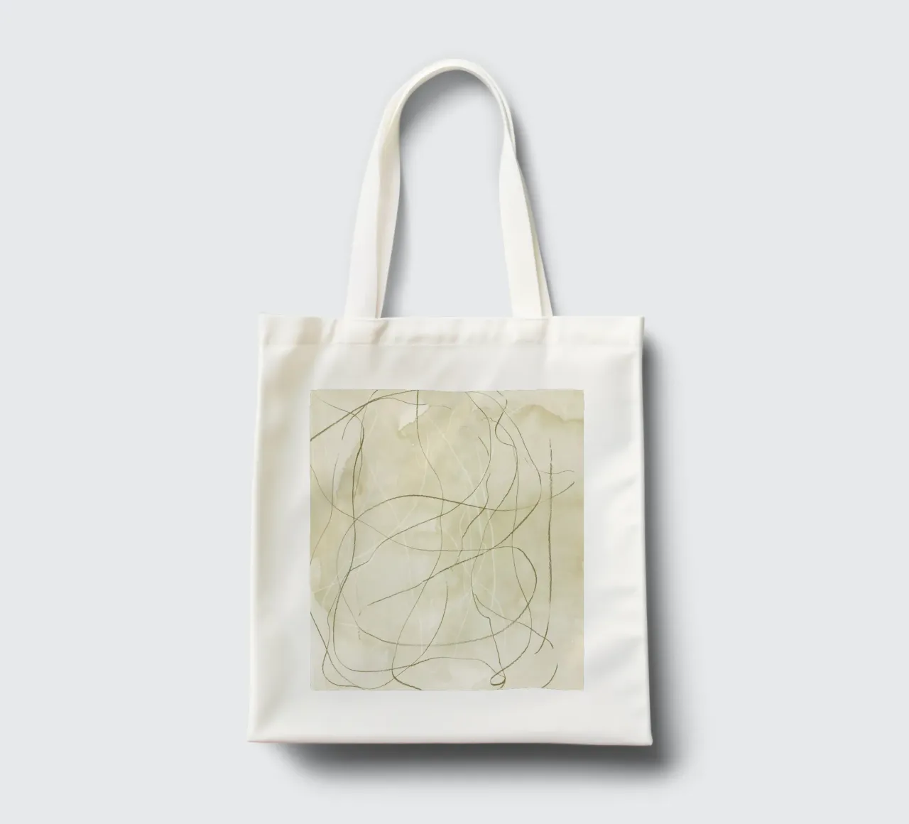 Olive green pencil scribbles tote bag by NouveauPrints