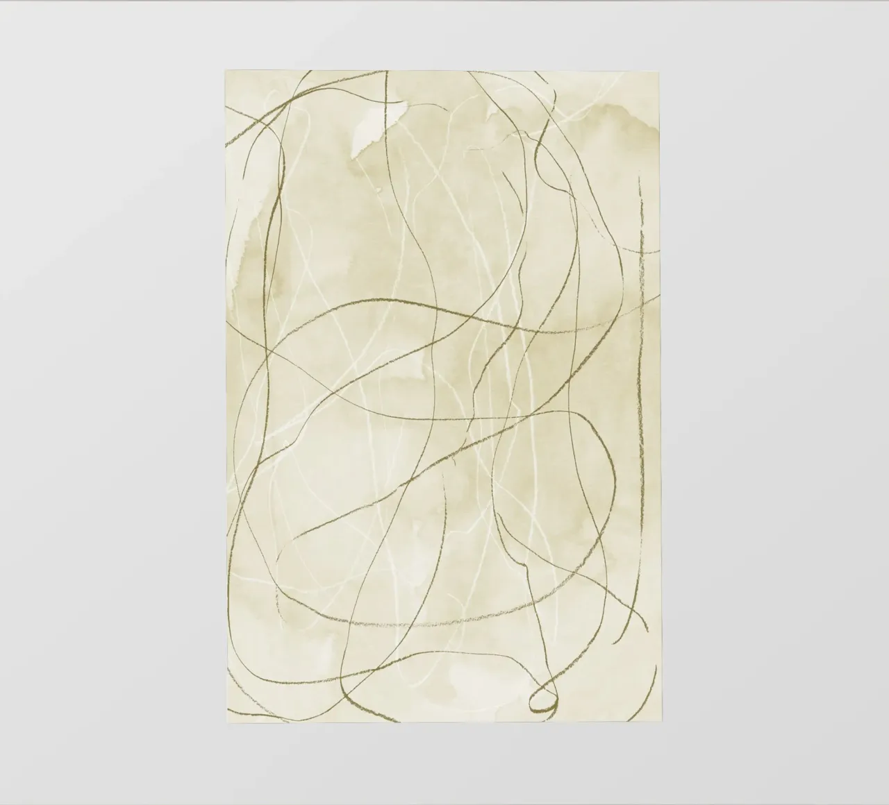 Olive green pencil scribbles photo wallpaper by NouveauPrints