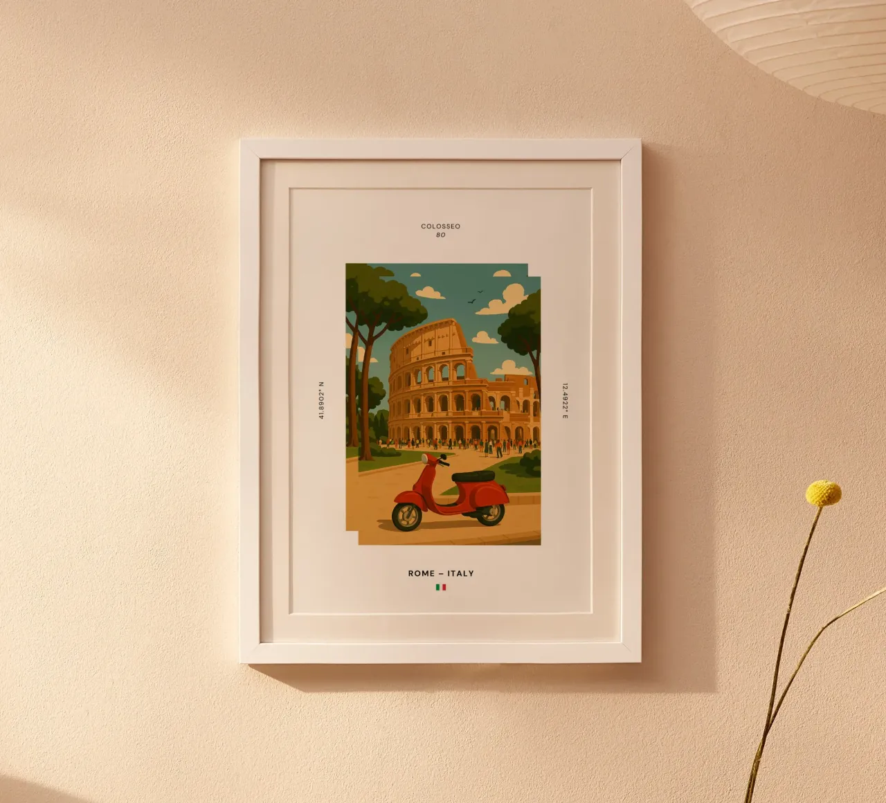SIGHTS / Rom "Kolosseum" poster con telaio in legno da typealive