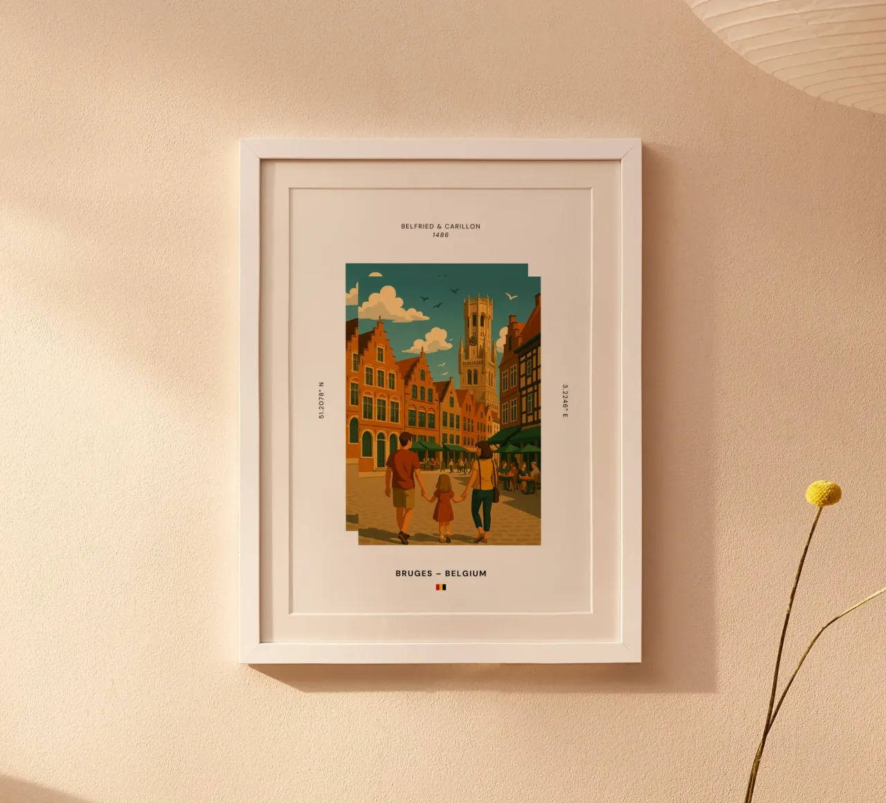 SIGHTS / Brügge "Belfort" poster con telaio in plastica da typealive
