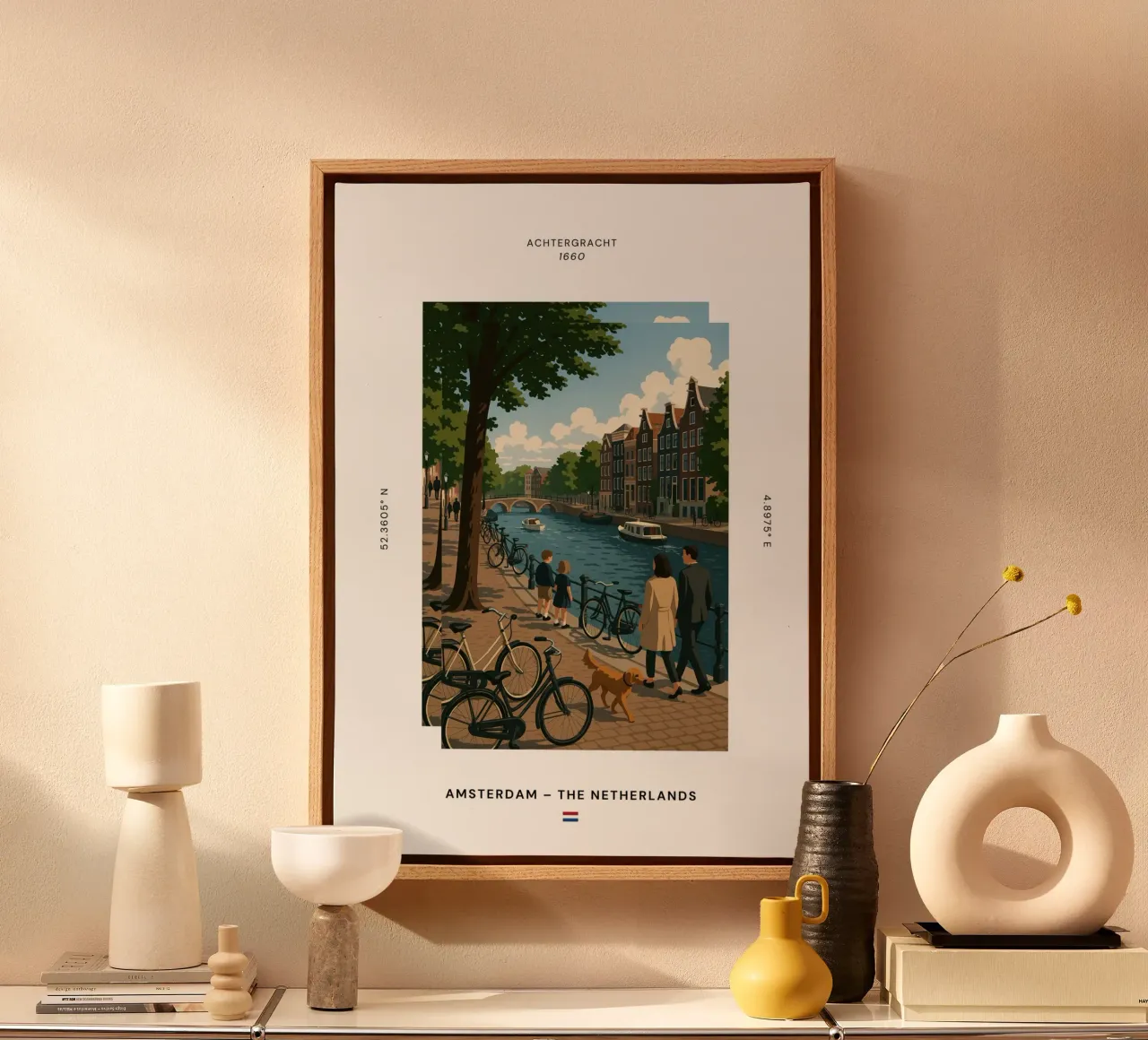 SIGHTS / Amsterdam "Grachten" tela con Cornice a cassetta da typealive