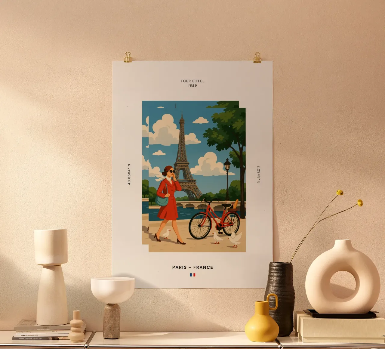 SIGHTS / Paris "Eiffelturm" poster con telaio in plastica da typealive