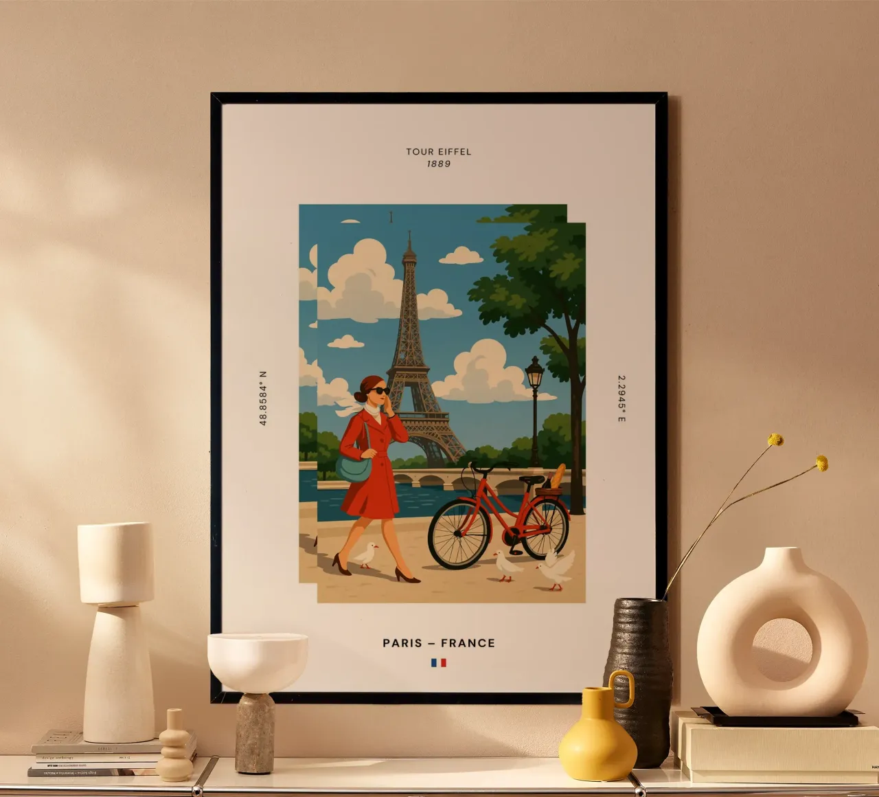 SIGHTS / Paris "Eiffelturm" poster con telaio in plastica da typealive