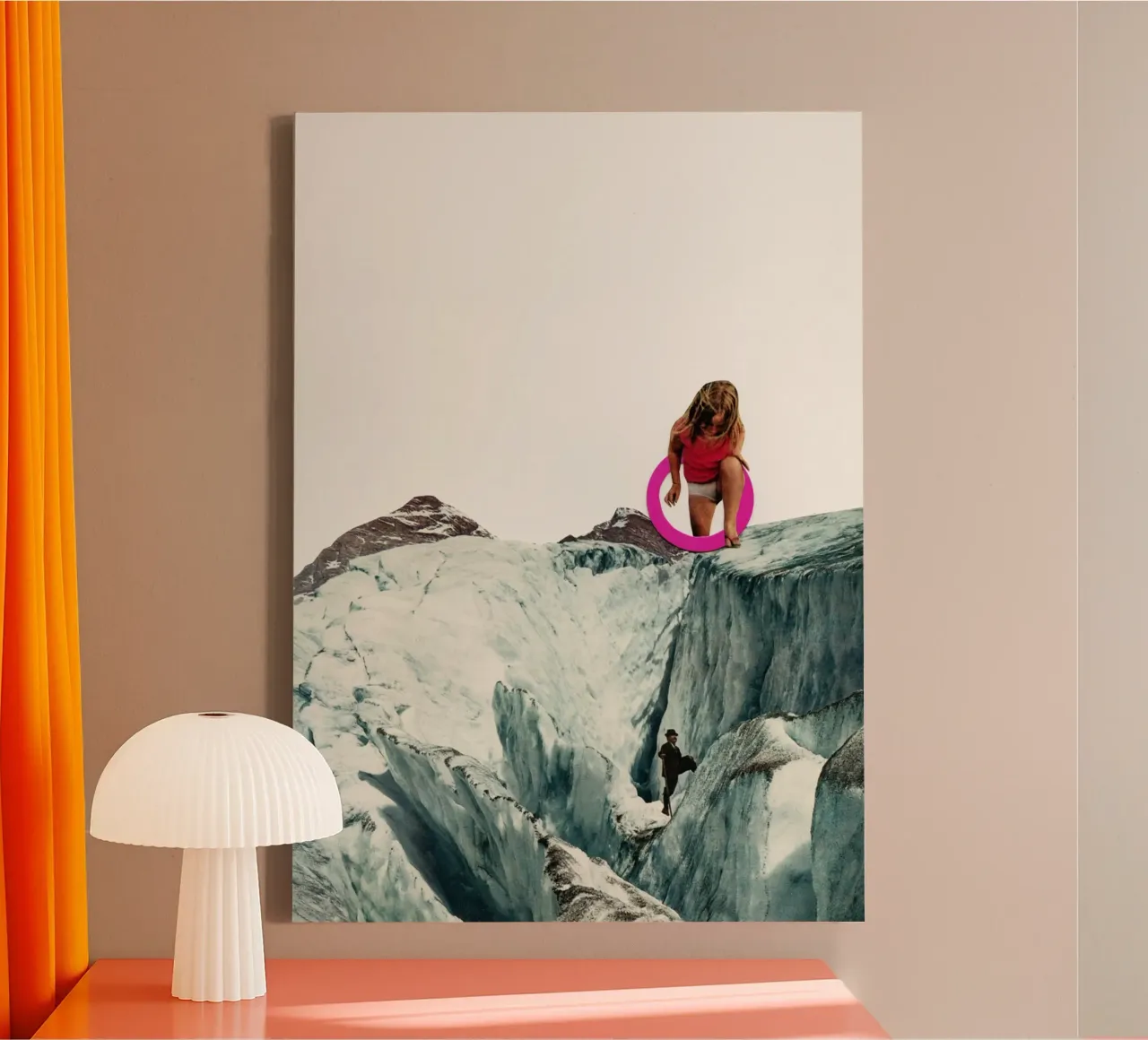 Een andere wereld canvas met Baklijst van Cassia Beck Collage