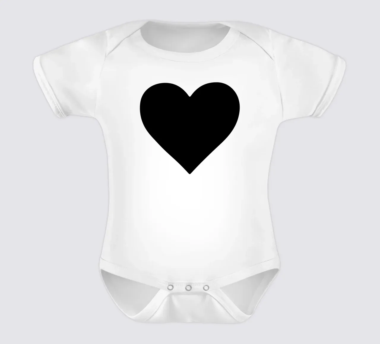 Cuore nero body neonato maniche corte da Rose Beck Art