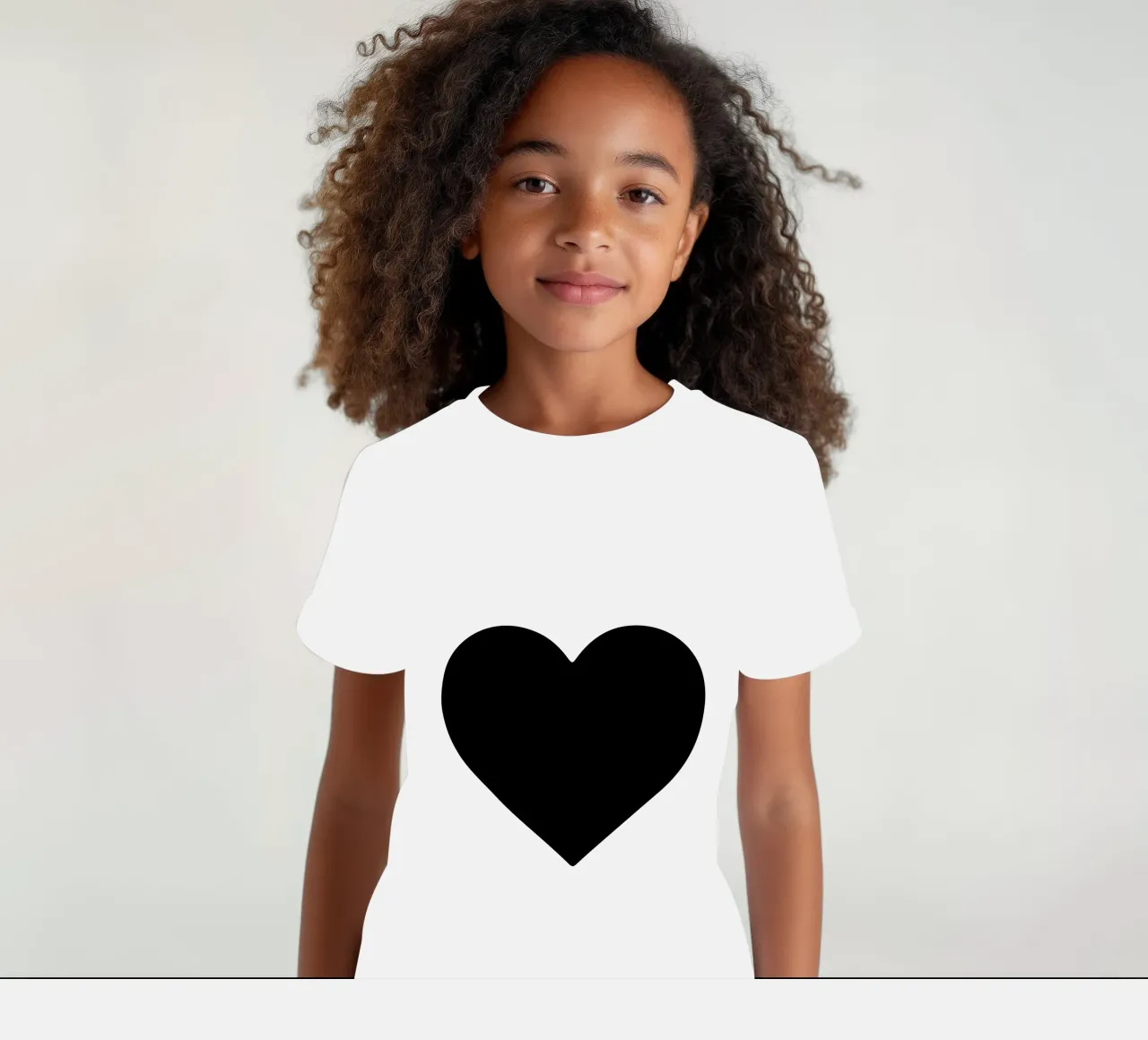 Cuore nero t-shirt bambini da Rose Beck Art