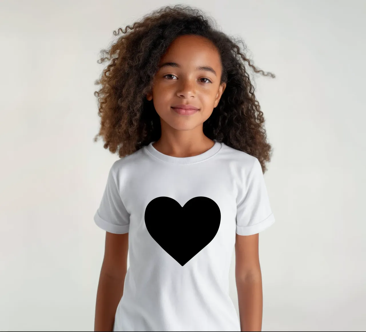Cuore nero t-shirt bambini da Rose Beck Art