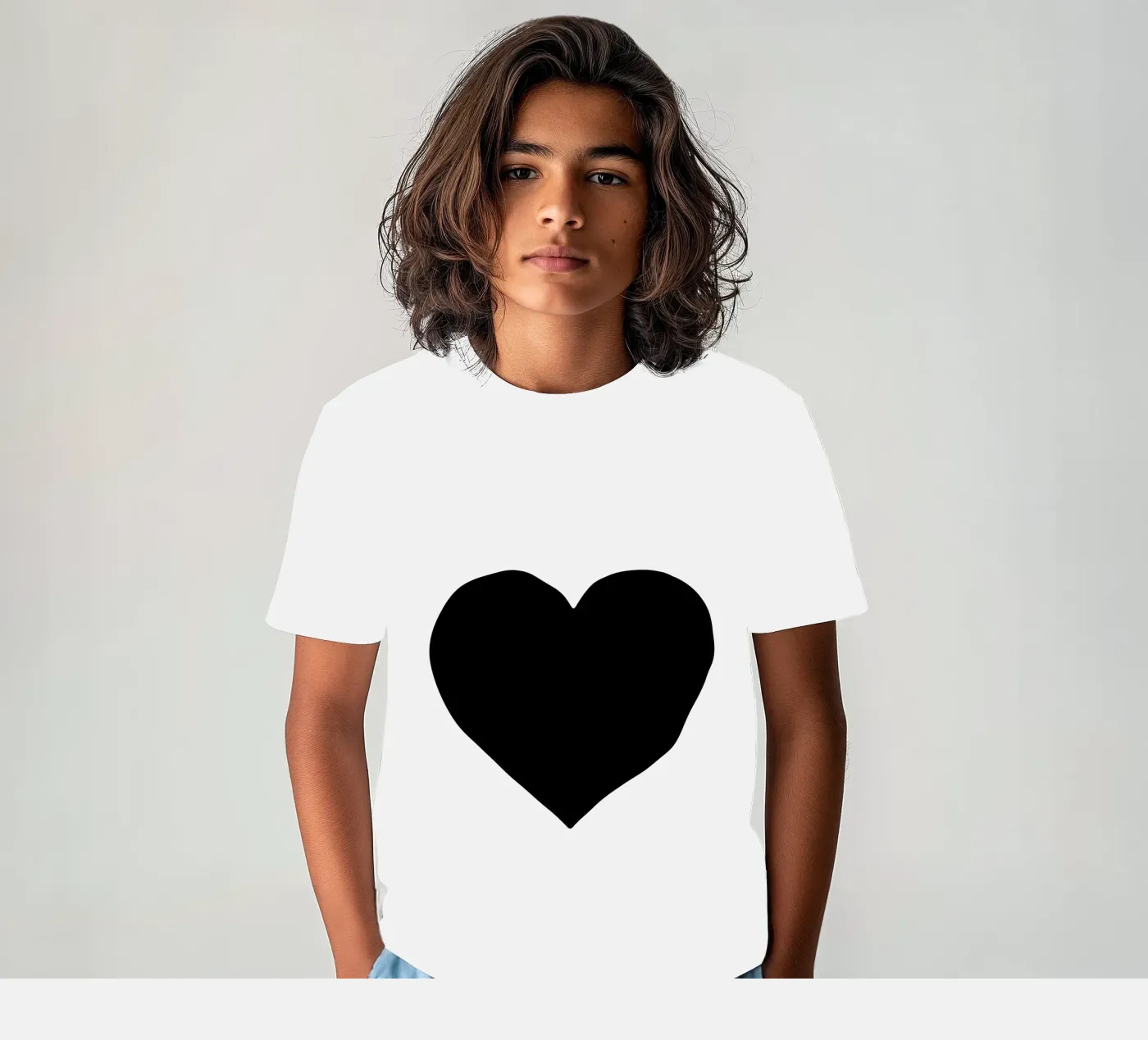 Cuore nero t-shirt bambini da Rose Beck Art