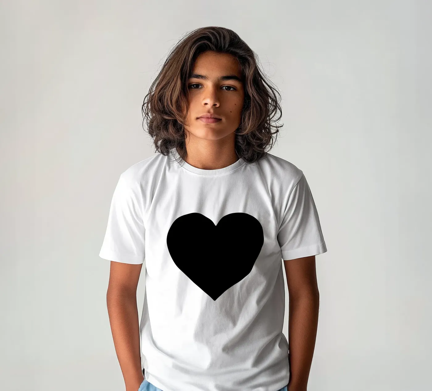 Cuore nero t-shirt bambini da Rose Beck Art