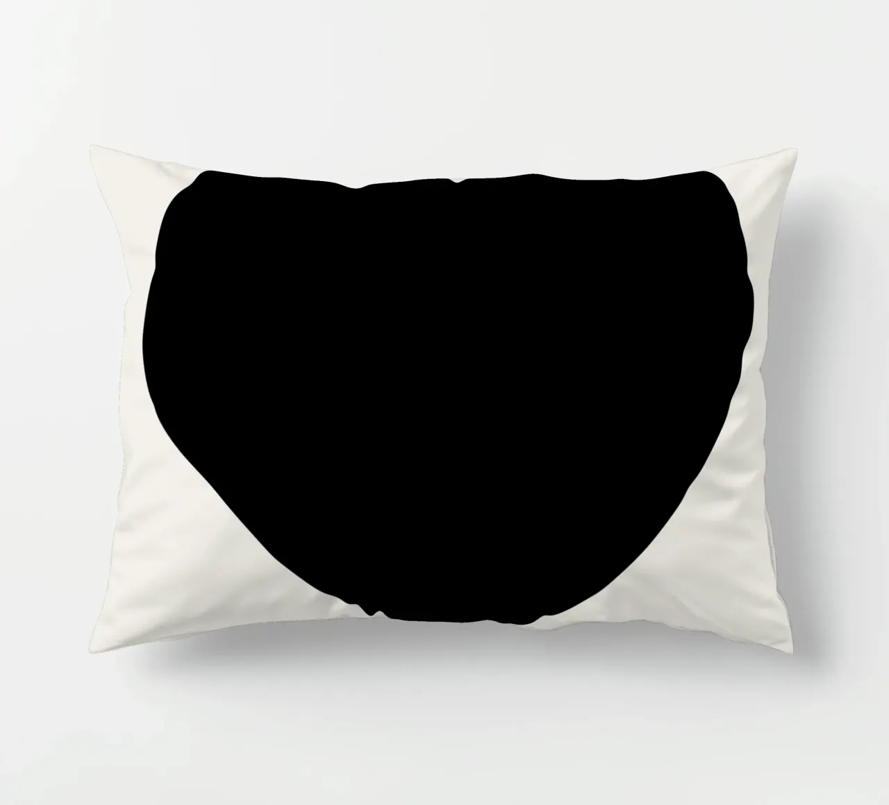 Cuore nero cuscino da Rose Beck Art
