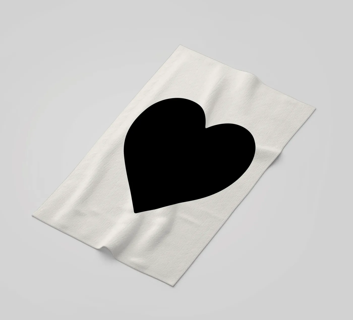 Black Heart beach towel by Rose Beck Art