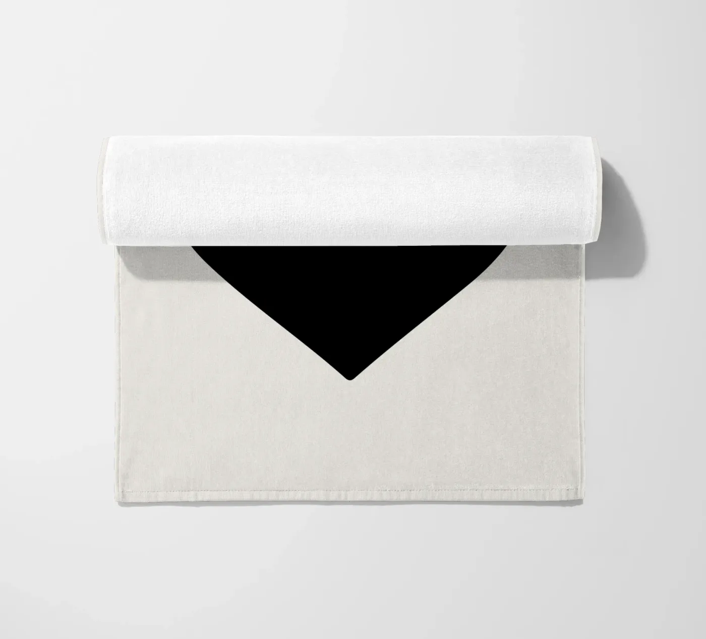 Black Heart beach towel by Rose Beck Art