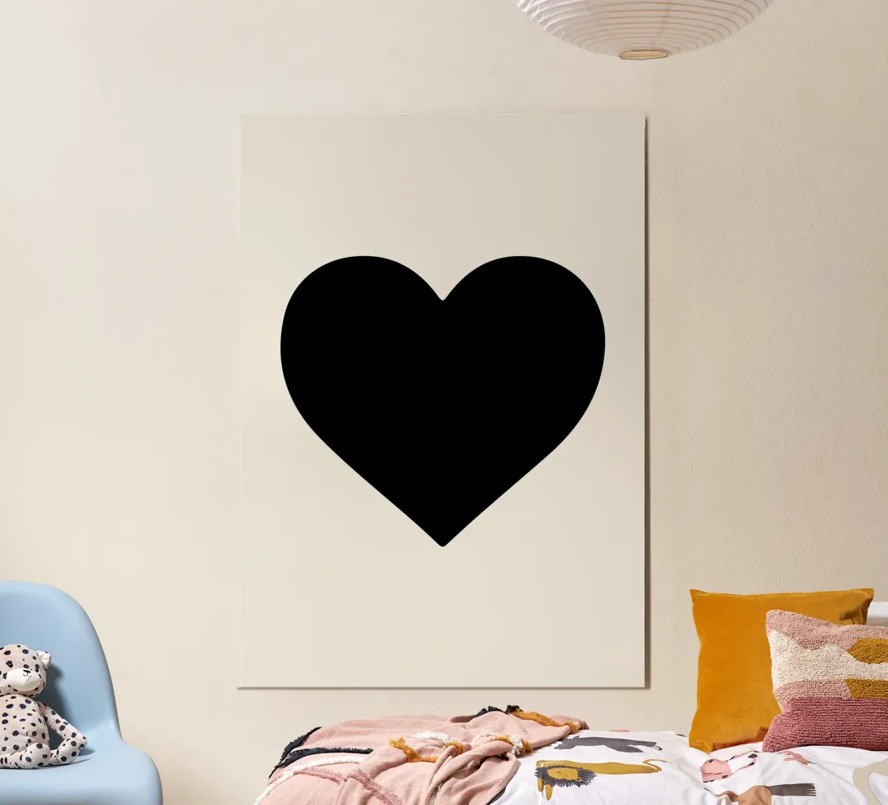 Cuore nero alluminio dibond da Rose Beck Art