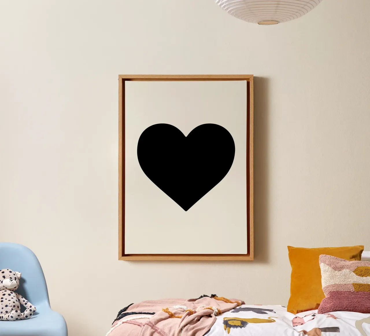 Cuore nero tela con Cornice a cassetta da Rose Beck Art