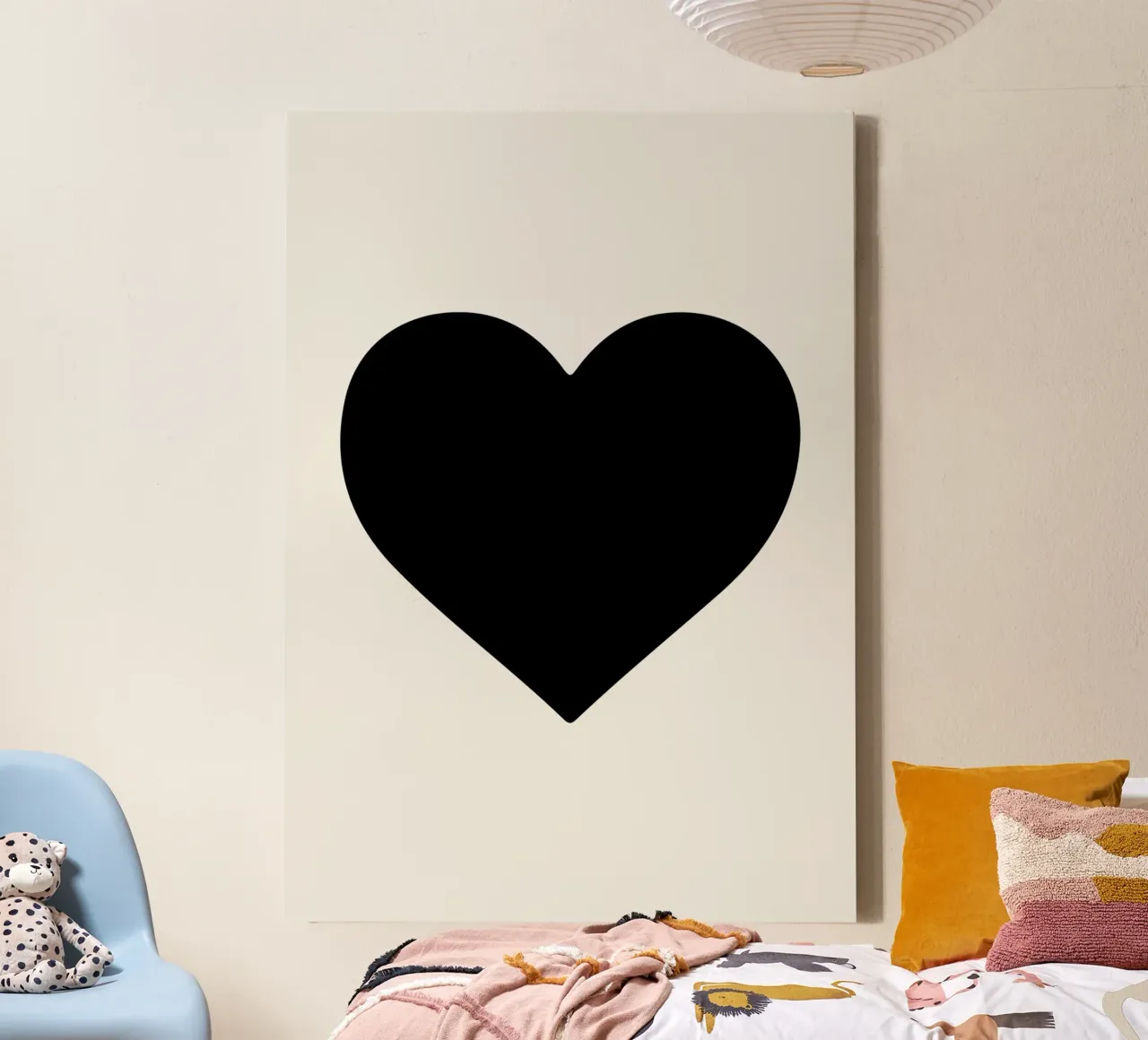Cuore nero tela con Cornice a cassetta da Rose Beck Art
