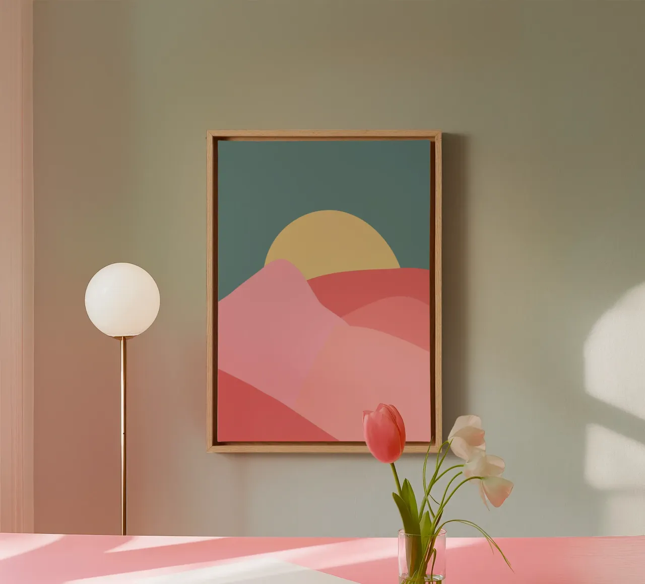 Sole pomeridiano tela con Cornice a cassetta da Rose Beck Art