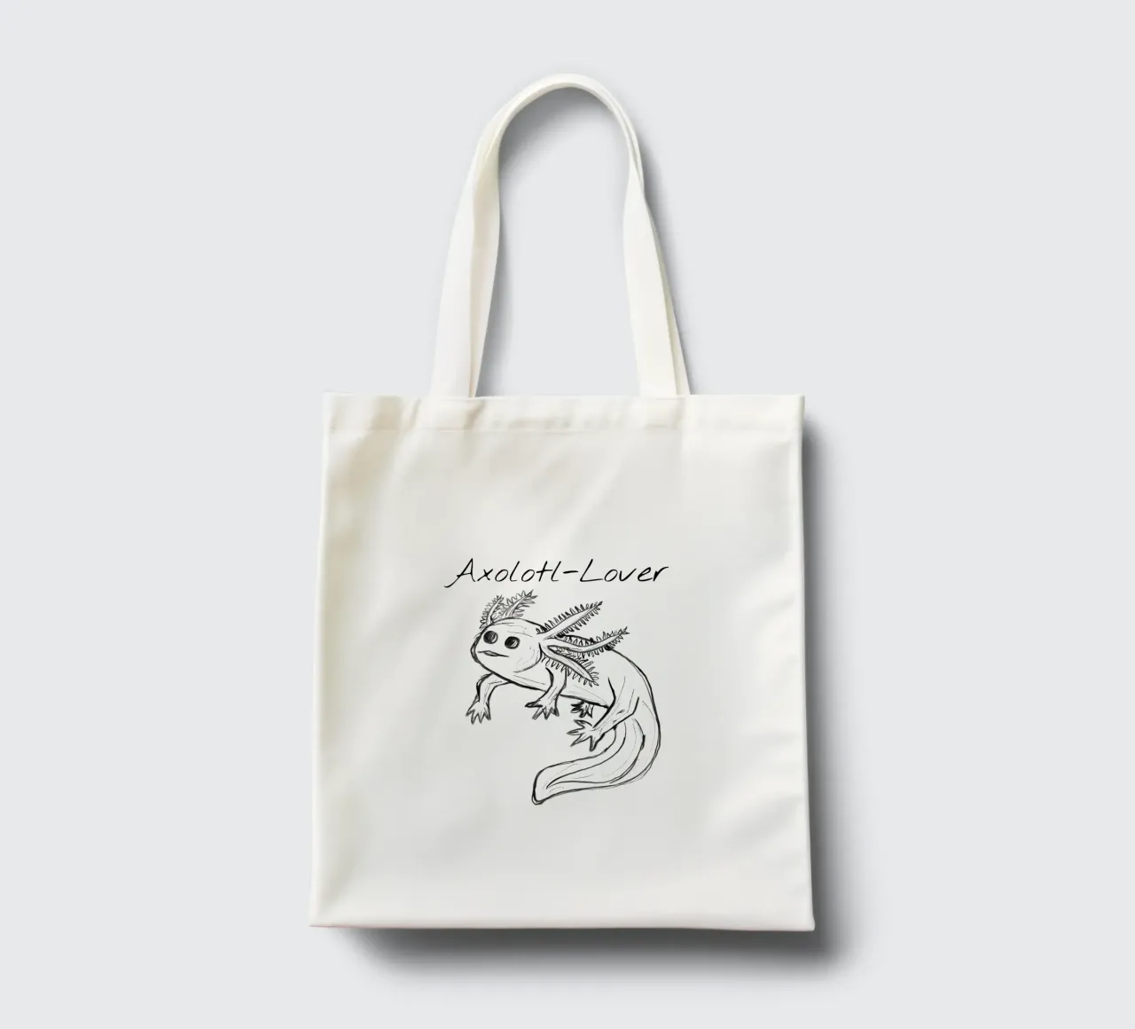 Amante degli Axolotl borsa in juta da words-in-frames
